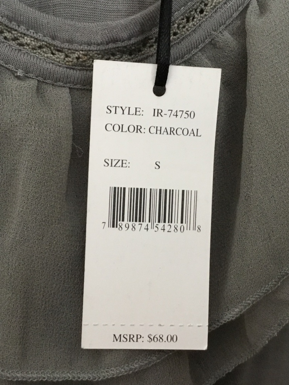 Isabella Rodriguez Grey Ruffle Top - Picture 3 of 4